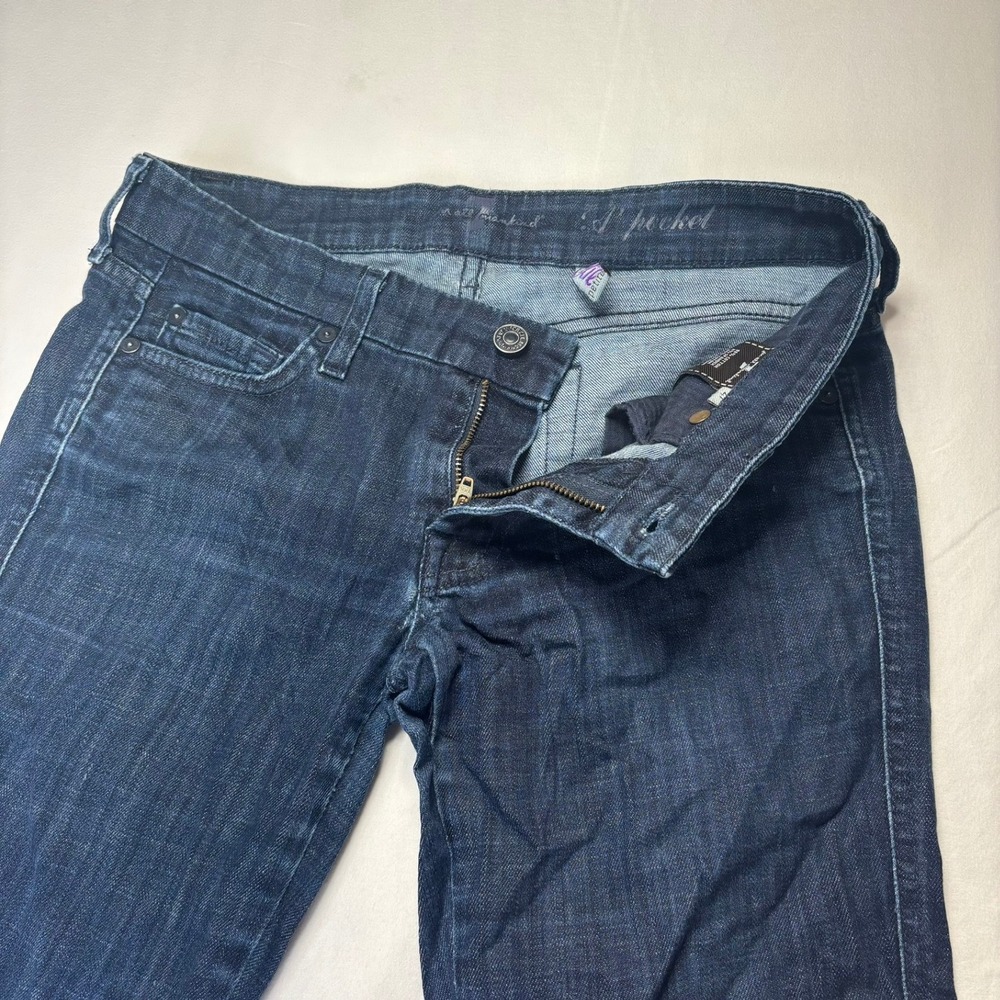7 For All Mankind Jeans Womens 27 30x31 Blue A Pocket Flare Lexie Petite Stretch